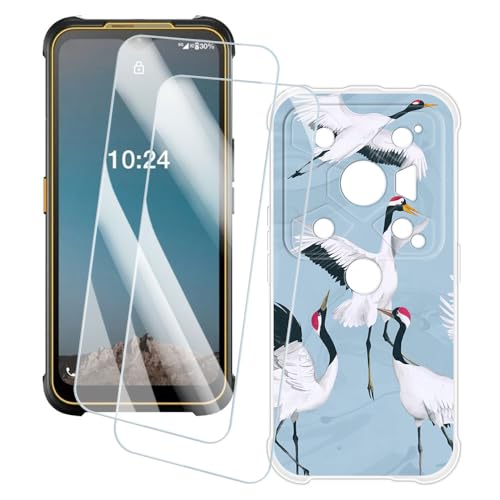 OAGELIM 2�Z�b�g �X�N���[���v���e�N�^�[ + �P�[�X AGM Glory G1S Pro (6.53 �C���`) �Ƃ̌݊������� �A�[�e�B�X�e�B�b�N�J�X�^���v�����g�J�o�[�Ƌ����K���X�t�B���� �X�N���b�`�h�~ (��)