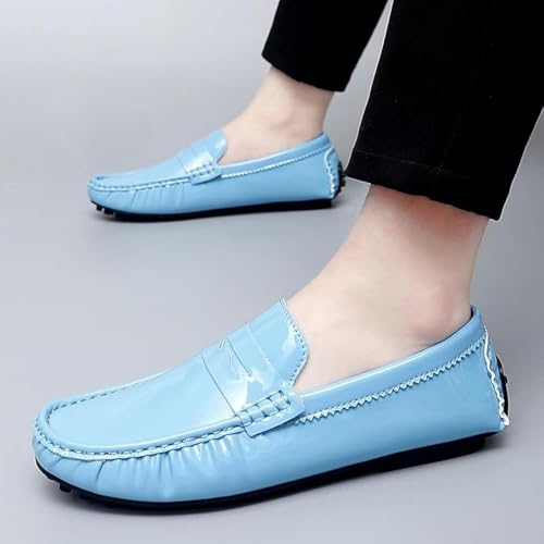 Men's Loafers Round Toe PU Leather Casual Driving Shoes Comfortable Flexible Anti-Slip Lightweight Slip-On Flats4