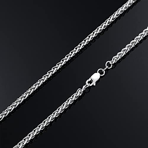 Collier chaîne en argent sterling 925 homme et femme de 4 mm de large et 60 cm