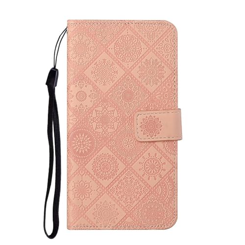 Étui iPhone 14 cuir rose pochette portefeuille rabat aimanté anti-choc