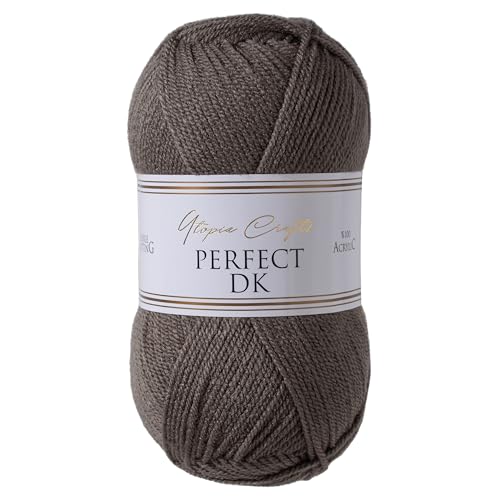Utopia Crafts DK Double Knitting Yarn 100g (1, Steel Grey)