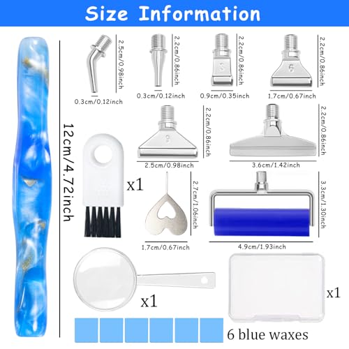 Image of Praise V Do Diamond Painting Art Drill Bead Dot Pick Pen Kit with Screw Stainless Steel Metal Tips Nibs Placers Roller Tool Accessories Ergonomic Stylus for 5D Diamond Paint Nail Art Blue Gold White