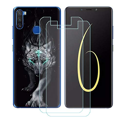 Case for Infinix Note 6 Cover + 2 x Screen Protector Tempered Glass Protective Film - YZKJ Flexible Soft Gel Transparent TPU Silicone Protection Case for Infinix Note 6 (6.01") - LLM22