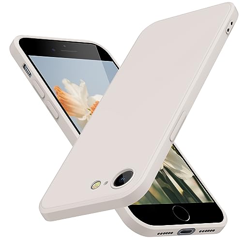 JUNAUTTB for iPhone SE Case 3rd and 2nd gen, iPhone 8 Case/iPhone 7 Case Liquid Silicone,Full Body Protective,Soft Shockproof Anti Scratch Case for iPhone SE3 Phone case Slim Fit 4.7in White JUS01-35