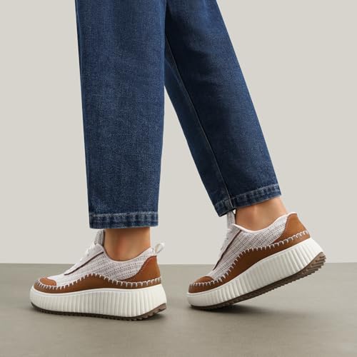 Image of DREAM PAIRS Women Chunky City Tweed Comfortable Casual Platform Fashion Sneaker