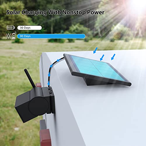 Solar Rv Backup Camera Wireless With Hd 1080P 6600 Solar Powered Battery, 10Mins Installation, Reverse Trailer Camera Systems Wireless With 7" Rear View Monitor For Camper, Truck (Auto-Vox Solar4) #TOP1