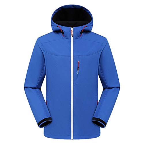 Ellymi Men's Hooded Softshell Outdoor Windproof Jacket Raincoat Mountain Hiking Lightweight Jacket Sportswear Windbreaker