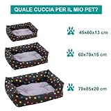 Baroni Home rektangulär Hundebett Hundekissen Hundekörbchen mit Wendekissen, 45x60 cm (S) - farbige Sterne
