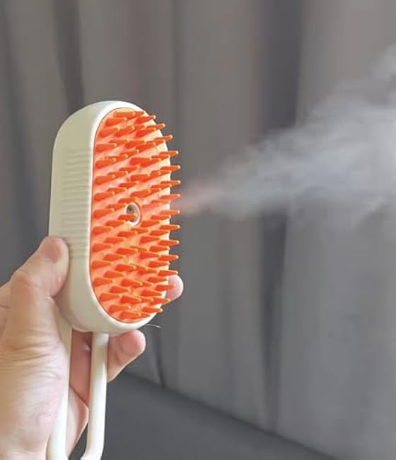 Easy Self-Cleaning Pet Steam Brush with 360¡ã Rotating Arm for Long and Short Hair Cats and Dogs Grooming Supplies Steam Brush for Shedding (One Size, 2, Count)-7nXMdvGS