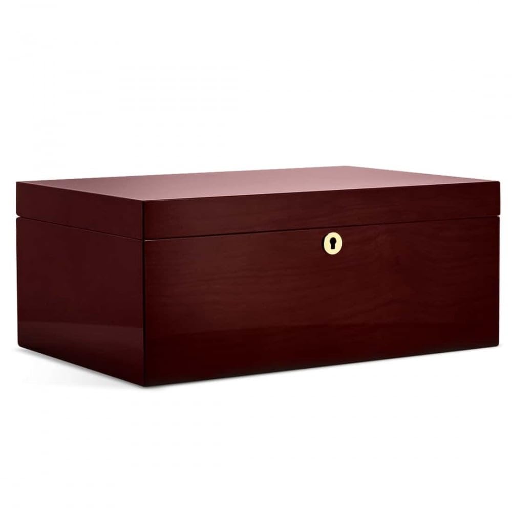 adorini Humidor Santiago - Deluxe | Conservazione dei sigari con umidificatore e igrometro - fino a 150 sigari - Marrone - GARANZIA A VITA -