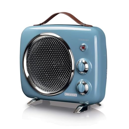 Ariete 808 - Calefactor vintage, frío y cálido, termostato ajustable, asa para fácil transporte, 2000 W, color azul claro