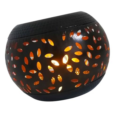 Garneck Lámpara Solar Exterior de Hierro Hueca Decorativa para Jardín Patio y Césped Iluminación Sostenible para Terraza y al Aire