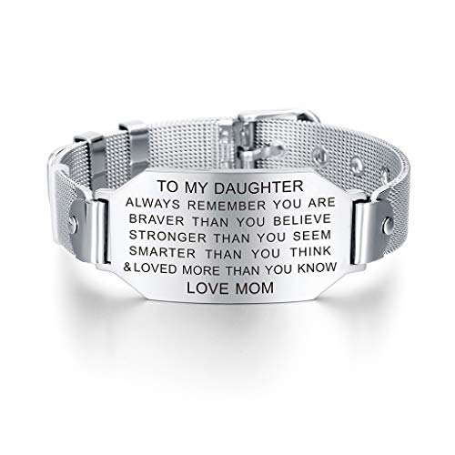 FALOGIJE Daughter Birthday Gifts, Inspirational Daughter Bracelet Jewelry - I Love You Daughter Gifts for Graduation, Mothers Day