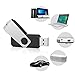 JUANWE 16GB USB Flash Drive 20 Pack Bulk USB 2.0 Thumb Drive with Swivel Design Memory Stick Data Storage Backup Photo Pen Drive，Black