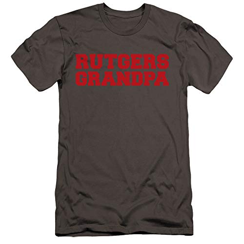 Rutgers University Official Grandpa Unisex Adult Canvas Brand T Shirt, Charcoal, X-Large
