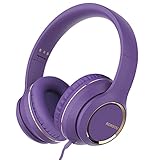 RORSOU R8 On-Ear Headphones with Microphone, Lightweight Folding Stereo Bass Headphones with 1.5M...