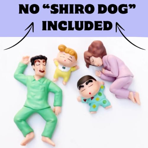 Image of FUNFOB Shinchan Action Figure | Shin chan Figurine Cartoon Figures Toys for Boys & Girls PVC Multicolour (Shinchan Family (NO Shiro))