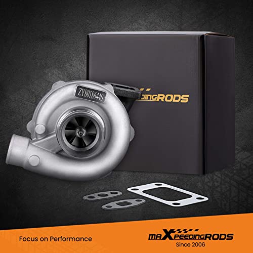 Maxpeedingrods T3 T4 T04E T3/T4 Turbo 0.63A/R 400+Hp Boost Turbine 7Psi-21Psi, T3T4 5-Bolt Flange Turbocharger For 1.5L-2.5L Engines Oil Cooled W/Gaskets #TOP7