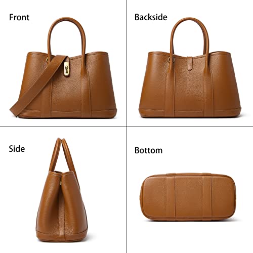 Bolso Satchel de Cuero Genuino para Mujer con Asa Superior miniatura 5