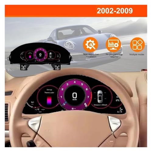 Velocímetro digital de 12,3" para Porsche Cayenne 2002-2009 con pantalla HD 2