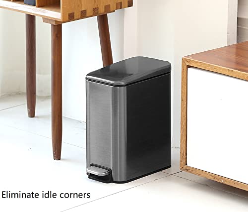Basics Poubelle Rectangulaire Antitache à Pédale Pour Salle De