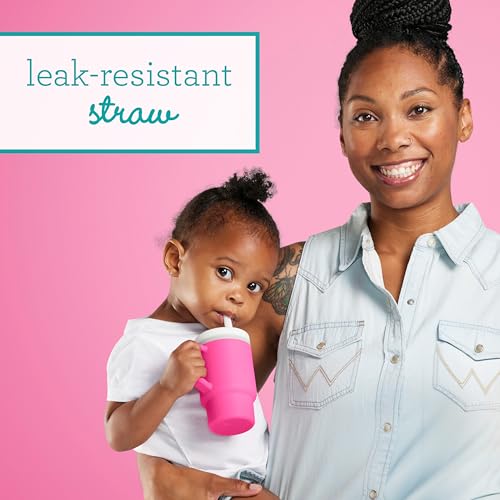 Image of Infantino My 1st Tumbler Limited Edition Adorable Miniature Tumbler with Leak-Resistant Straw and Toddler-Friendly Handle, Encourages Hydration, Easy to Clean, (266 ml), Bubble Gum