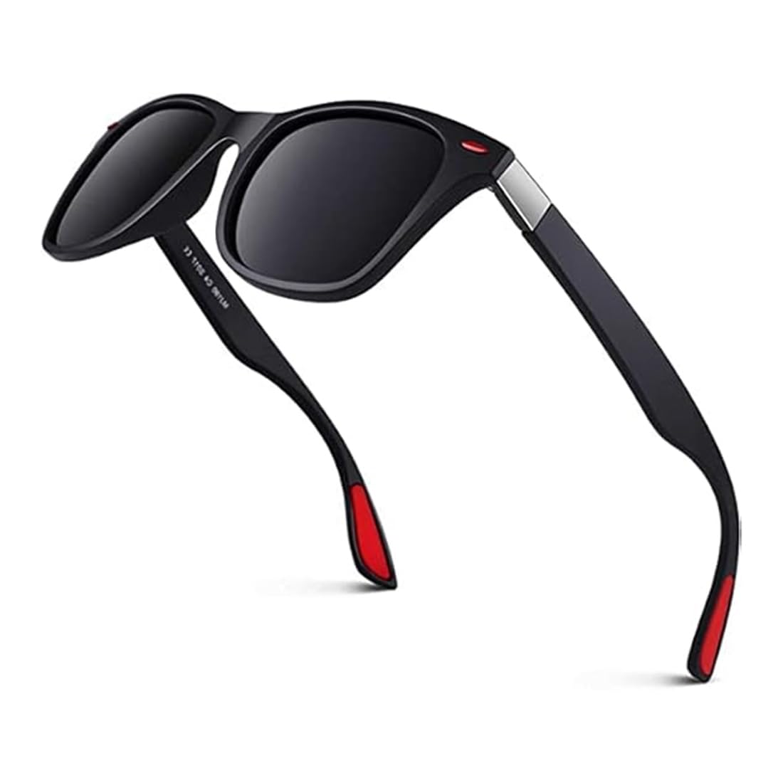 UV Protected Wayfarer Sunglasses for Men and Women | Stylish Full-Rim Cover Eyewear for Cycling, Driving, Sports | Lightweight Flexible Optical Frame for All-Day Comfort & Selfies (Black)-image-38