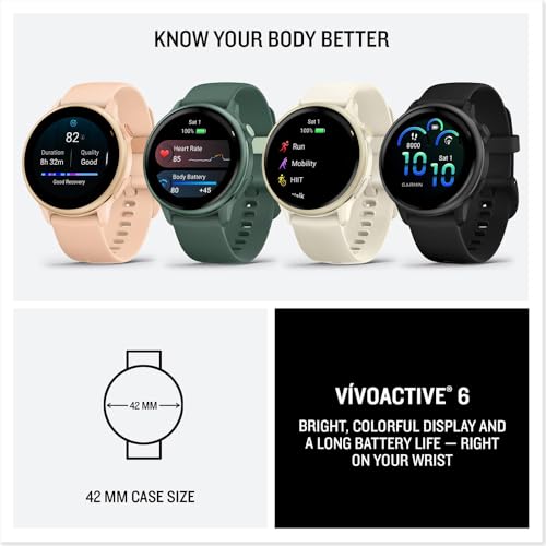 Garmin vivoactive 6, Health and Fitness GPS Smartwatch, AMOLED Display, Up to 11 Days of Battery, Pink Dawn with Silicone Band, 010-02985-03 - Bundle w/Deco Essentials Dock & USB-C Charger - image 8