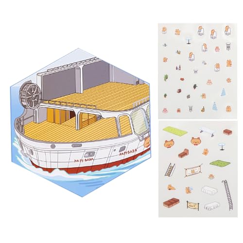 Yhsioaklo Pegatinas de escena, escenas en miniatura hechas a mano y pegatinas creativas para manualidades, decoración artesanal, juguetes educativos y juegos interactivos para adultos, niños y