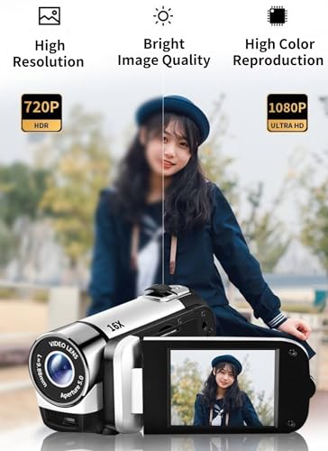 1080P Digital Camera for Photography, 16MP Vlogging Camera 16X Digital Zoom Digital Camera with 2.4in 360° Flip Screen, Compact Travel Camera for Teens Adult Beginner Kids (Pink) - Image 4