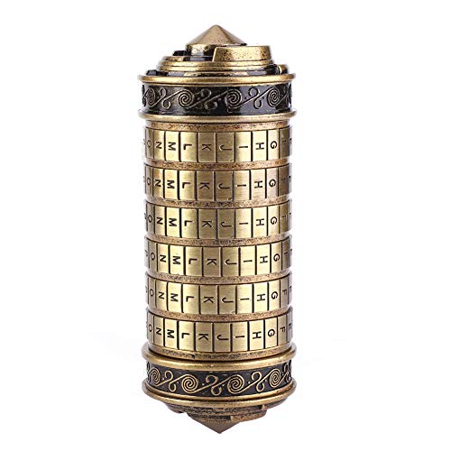 Hongzer Da Vinci Code Cryptex Lock, Da Vinci Code Cryptex Combination Lock Romantic Gift with Accessories, Cylinder Lock Da Vinci Code Alphabet Lock