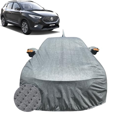 Image of Car Cover for MG Astor (2021-2026) | 100% Waterproof Cover with Antenna & Reflective Mirror Pockets | Dustproof, Scratchproof, Heatproof Astor Car Cover |Soft Cotton Lining| Grey