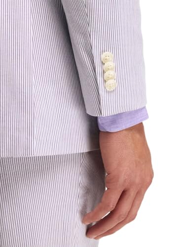 Paul Fredrick Men's Cotton Seersucker Single Breasted Notch Lapel Suit Jacket3