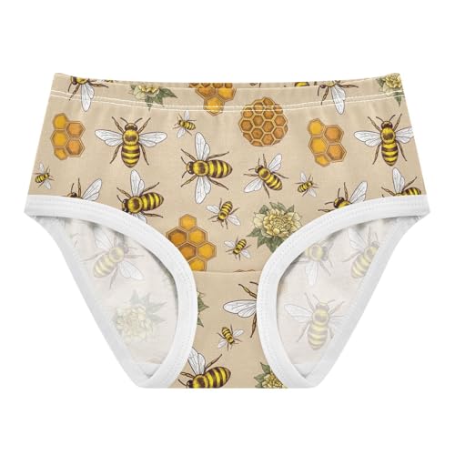 Joisal Vintage Flowers Bees Panties Little Girl Toddler Underwear Floral Cotton Personalized Kids Briefs Undies 2t