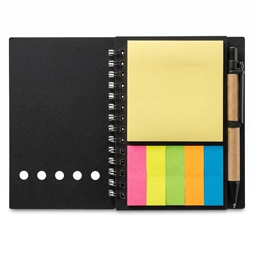 Qilery 1 Pack Lined Spiral Notebook Bulk Small Notepad and Pen Set