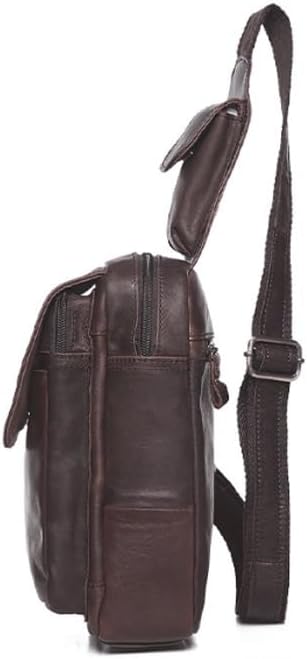 Leather Shoulder Bag for Men Retro Crossbody Outdoor Casual Large Capacity