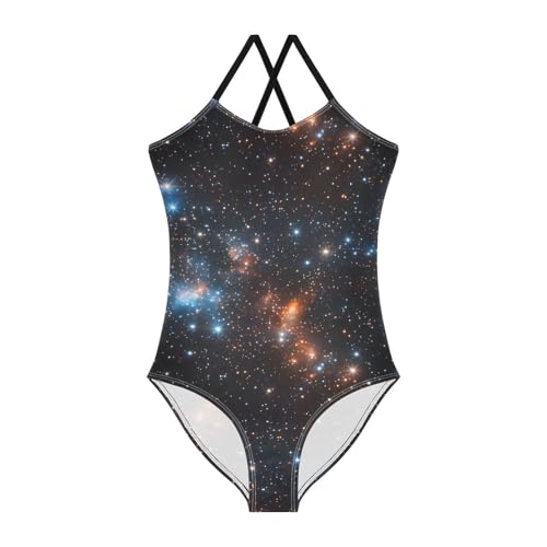 Sky Starry Girls One Piece Swimsuits Summer Quick Dry Beach Bathing Suit