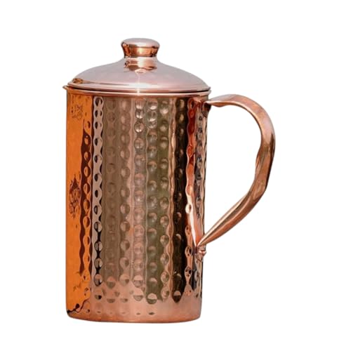 Brocca d'acqua in puro rame martellato per benefici per la salute dell'Ayurveda – capacità brocca in rame da 1,25 g