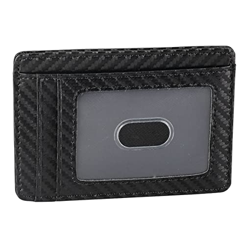 JaxsonCadeTM Carbon Fiber RFID Wallet, Black - Measures 3 1/8