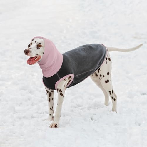 MHaustlie Hundepullover Großer Hund Rollkragenpullover Windhund Hundepullover Rot Warm Strickpullover Hund Groß Fleece Hunde Pullover Winter Warme Sweatshirt Hunde Wintermantel (Dunkelgrau, 3XL)