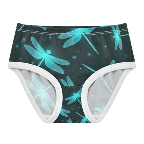 Blue Green Dragonflies Toddler Cotton Underwear, Cotton Girls Underwear, 2T–8 Years