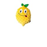 DAFORERAL Plush Vegetable Fruit Dog Toy, Squeaky Chew Toy for Dogs, Dual Sound Design for Boredom Relief and Dental Cleaning (Lemon)