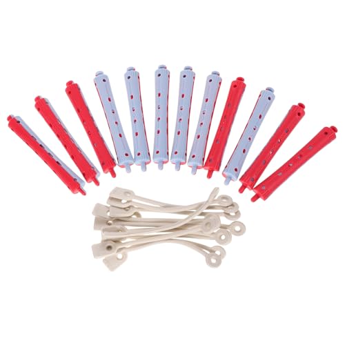 MOBUTOFU 12 Varillas de Permanente Antideslizantes de Plástico para Peluquería Profesional y Uso en Casa, Seguras y Confiables para Rizar el Cabello