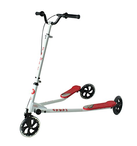Kidzmotion Shway 3-Rad schwingen Roller Speeder drifter weißen Rahmen / red trim (14+ Jahre) XL
