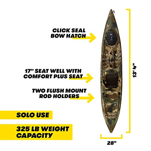 Ocean Kayak Prowler 13 Angler One-Person Sit-On-Top Fishing Kayak, Brown Camo, 13 Feet 4 Inches