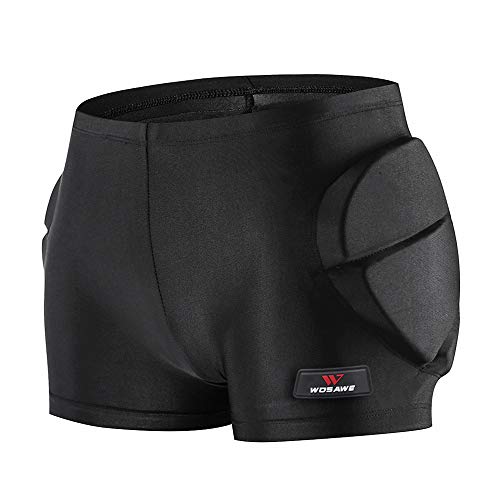 Wosawe Youth Protective Eva Padded Shorts Hips Tailbone Protector Skating Skiing Impact Pad, Medium Black #TOP2