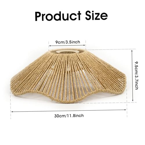 Pantalla de lámpara tejida boho en forma de flor para techo de dormitorio o cocina 6