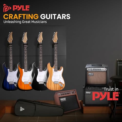 Miniatura 6 de Pyle Kit Guitarra Electrica Con Amplificador Bluetooth Portatil, Tamaño Completo, Pastillas Humbucker Estilo St, Accesorios Incluidos: Esctuche, Correa, Cuerdas, Puas, Paño De Limpieza