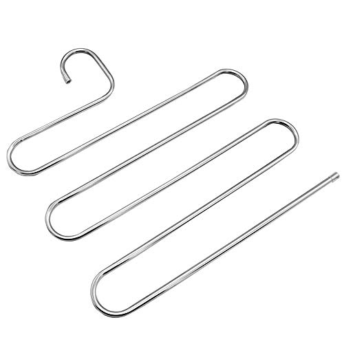 Percha múltiple de acero inoxidable para colgar abrigos y pantalones 2
