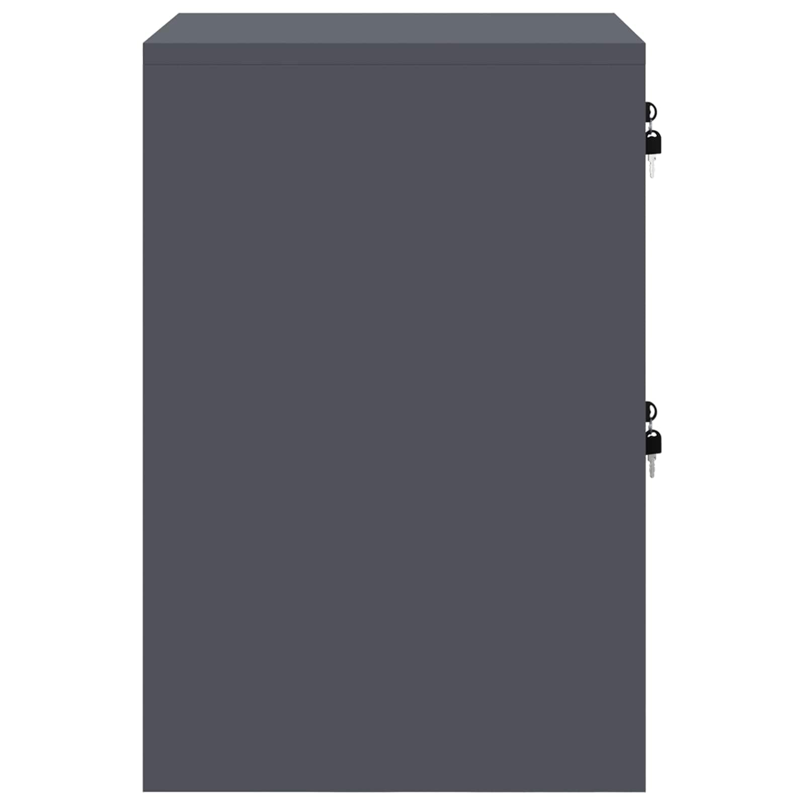 Aktenschrank aus kaltgewalztem Stahl in Schwarz, moderner Aktenschrank mit Zylinderschloss und Ausziehregalen für die Büroorganisation, 44x50x139 cm, 2 Stück
